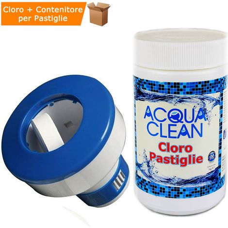 Cloro in pastiglie 1 kg + diffusore di pastiglioni pasticche dicloro tricloro