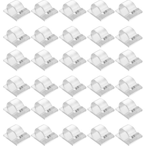 Hfourhnik Lot de 30 crochets de guirlande lumineuse d'extérieur transparents avec 30 autocollants résistants à l'eau (1/5)