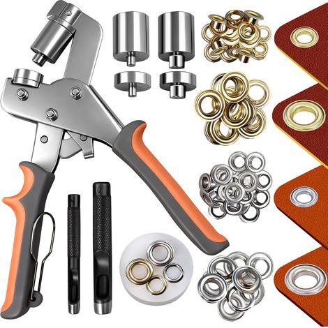 Kit d'œillets en métal avec poinçons 6 mm et 10 mm - 500 pièces (1/5)