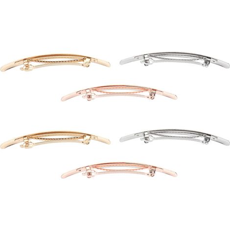 6 Pieces Metal Hair Clips, Long Straight Barrettes (1/5)
