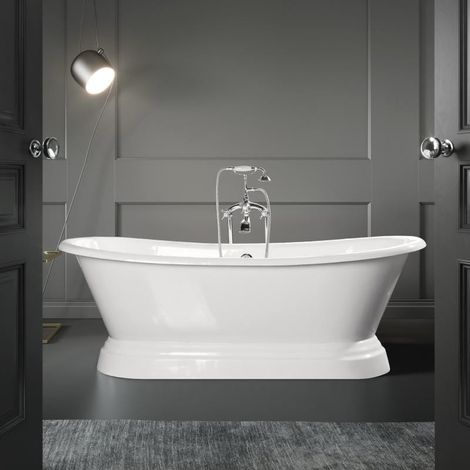 Freistehende Gusseisen Badewanne SOUTHPORT weiß  180