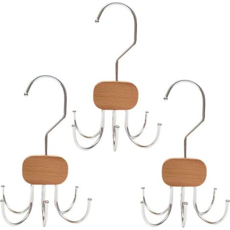 3 crochets rotatifs, étagère de rangement en acier inoxydable, porte-manteau multifonctionnel, convient pour la salle de bain et le dressing. (1/5)