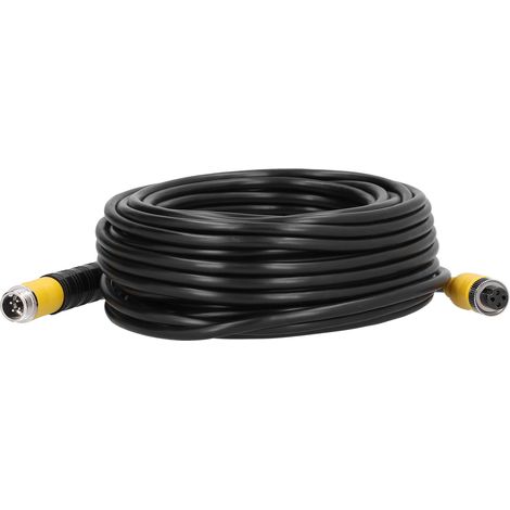 Câble d'extension vidéo auto 15m 4 broches, blindé étanche pour caméra de recul, surveillance, camion, remorque, camping-car (1/5)