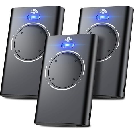 Set mit 3 Fernbedienungen für Tore und Garagentore, 868 MHz, kompatibel mit XT2 868 SLH LR und XT4 868 SLH LR, 4 Kanäle, schwarz (1/5)