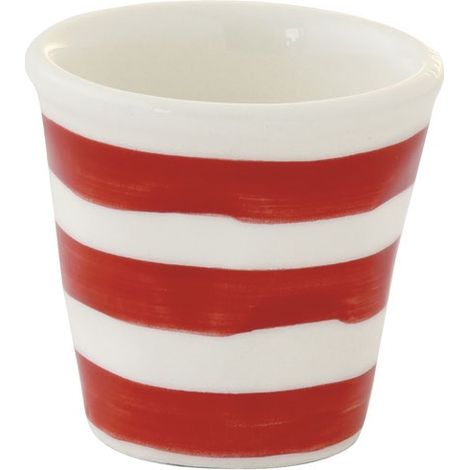 Tassendeckel aus handbemalter Keramik, 60 ml Farbmix Rot - Pozzi Milano Spa