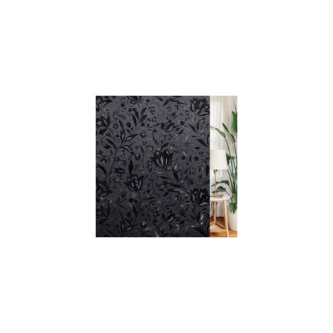 Selbsthaftende Sichtschutzfolie ohne Klebstoff – 3D-Fensteraufkleber – Statisch haftend – Dekorfolie – Sichtschutz – 45 cm x 200 cm – Für Schiebetüren – Schwarz – Crezuo