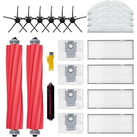 Accessoires pour roborock S7 Pro Ultra S7 Max Ultra S7 MaxV Ultra Robot Aspirateur Pièces de rechange 20 Packs 2 Brosses principales & 4 Filtres & 6 Brosses latérales & 4 Chiffons & 4 Sacs (1/5)