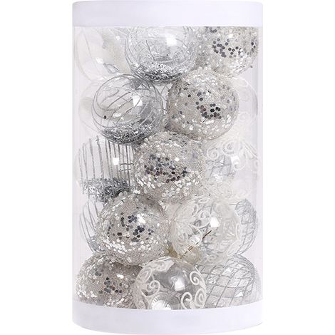 25 Boules, décorations Noël 6 cm, plastique incassable, suspension sapin, intérieur extérieur (1/5)