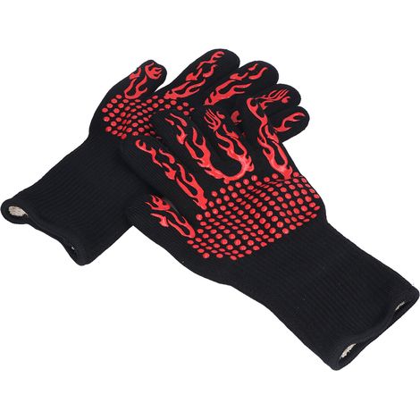 Hitzebeständige Handschuhe (bis 800°C), flammhemmend und farbecht, Grillhandschuhe zum Kochen und Grillen. (1/5)