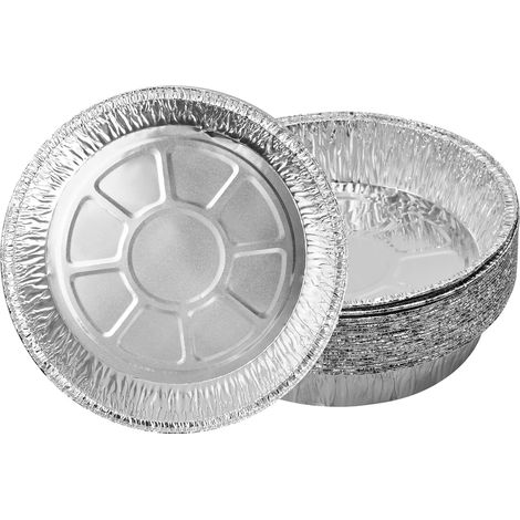 20 Stück runde Einweg-Aluminiumschalen, Einweg-Aluminiumgeschirr, Aluminium-Grillschalen, runde Aluminiumschalen zum Kochen, Grillen und Dämpfen (8 Zoll) (1/5)