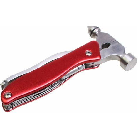 Marteau De Sécurité De Voiture en Acier Inoxydable Multi-Outils, Kit D'outils Multifonctionnels Portables pour Outil D'évacuation d'urgence De Voiture, Camping, Ménage,Rouge (1/5)
