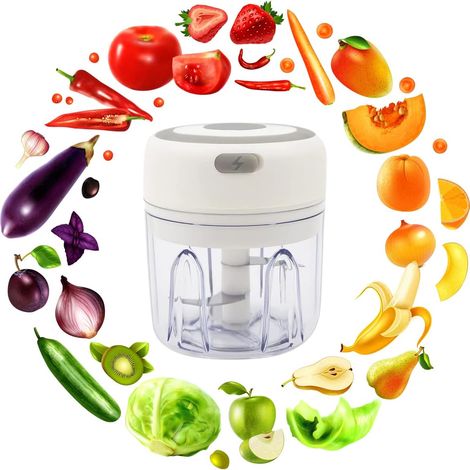 Hachoir électrique avec chargeur USB, petit assistant de cuisine/outil de cuisine parfait (3,423,8 pouces) (1/5)