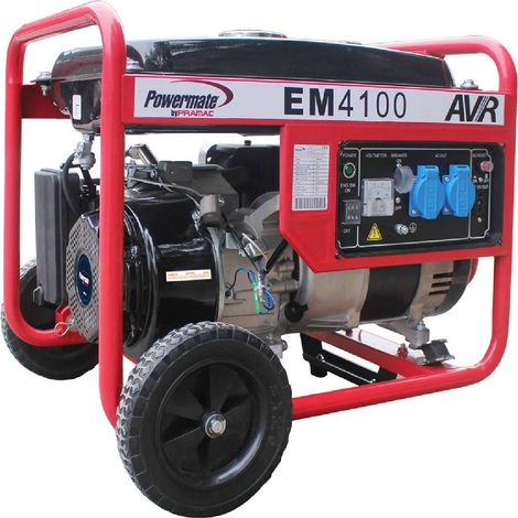 Generatore "EM 4100" motore OHV monofase con funzionamento a benzina e avviamento a strappo 3500 W (1/4)