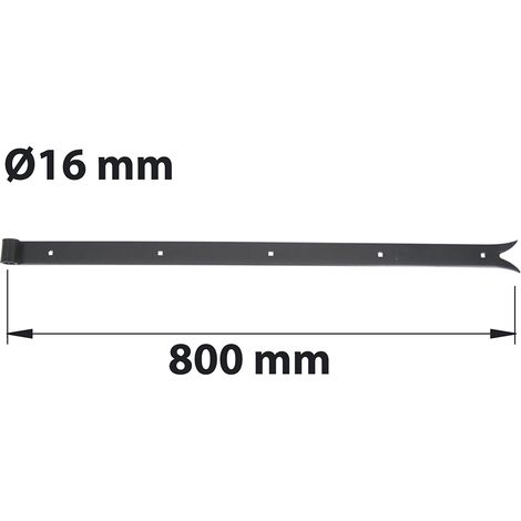 Bisagra de cola de carpa D16 40X5 L 800 mm acero prepintado negro AFBAT