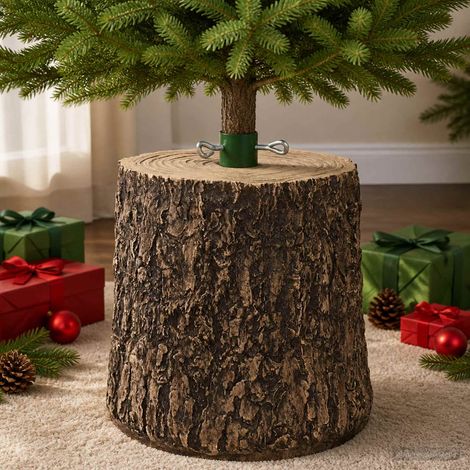 vidaXL Soporte para árbol de Navidad con forma de tronco Ø 31 x 37 cm (1/5)