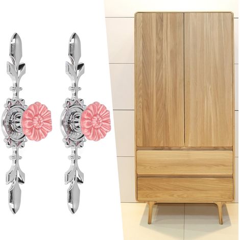 2 Sets Schrank- und Regalgriffe aus Keramik und Zinklegierung, moderner minimalistischer ländlicher chinesischer Stil, Rosen, Referenz 1088D Sonnenblume. (1/5)
