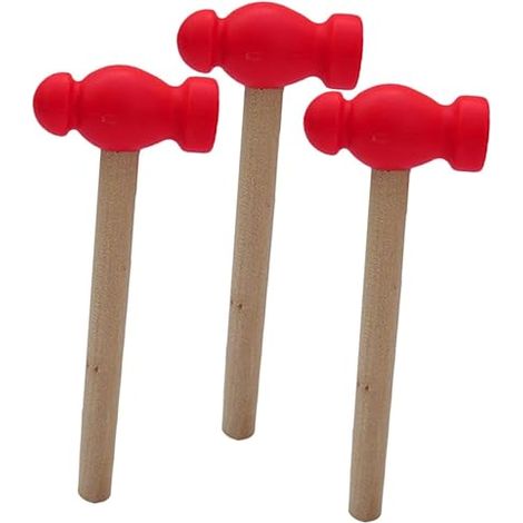 [ensemble de 3 Mini marteaux en bois pour garçons et filles, poignée ergonomique, surface polie sans bavures, jeux de rôle et accessoires de développement de mouvements fins