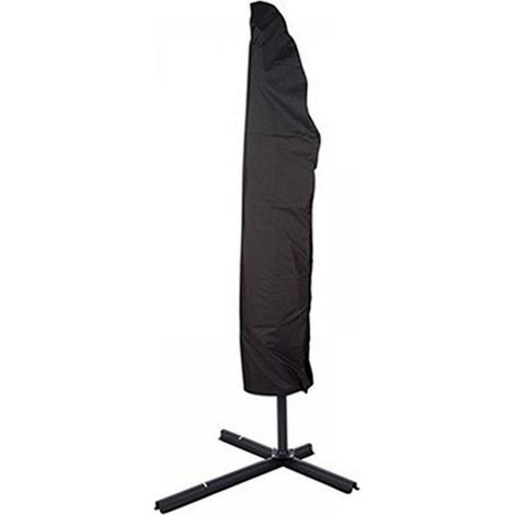 Housse de parasol de jardin imperméable pour parasol de terrasse, 3,7 à 4,3 m de diamètre, noire (1/5)