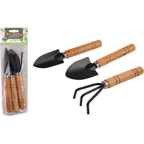Lot de 3 mini outils en métal et bois (1/2)