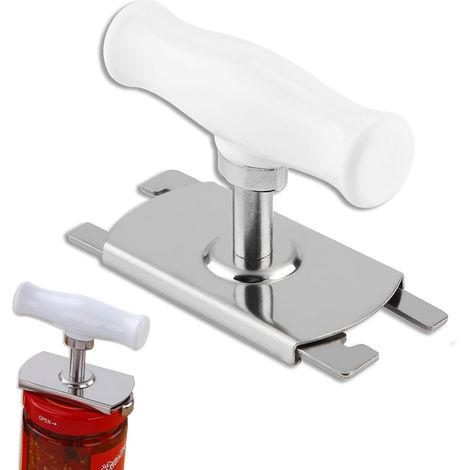 Manueller Glasöffner, praktischer Edelstahl-Glasöffner, drehbarer Glasöffner mit Sockel für Küche, Haushalt, Menschen mit leichter Arthritis und Senioren (1/5)