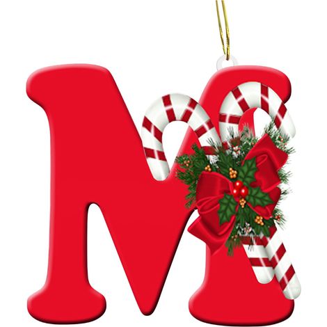 Ornement Alphabet - Décoration Arbre De Noël En Acrylique - 26 Lettres Personnalisables - Pour Intérieur Extérieur Bureau Maison - Lot De 26 Pièces (1/2)
