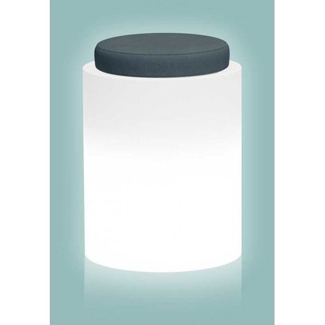 Pouf tondo con Led in resina mod. Round Ø 40 cm luce bianca (1/2)