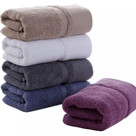 Serviette Visage - Coton Égyptien 100 % - 34 x 75 cm - Absorbante Douce Réutilisable - Pour Salle De Bain Maison Hôtel - 1 Pièce (1/4)