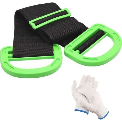 1 Pcs Lifting Strap with Handle Adjustable Moving Band for Furniture Box Support Belt for Heavy Objects up to 150 kg Transport Straps with 1 Gloves - (1/5)