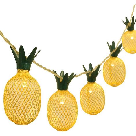 Guirlande lumineuse fée ananas 6,5 pieds 20 LED - Cadeaux décoratifs à piles pour bricolage Noël Thème tropical Fête Festival Home Party Chambre Décoration d'anniversaire (Blanc chaud) (1/5)