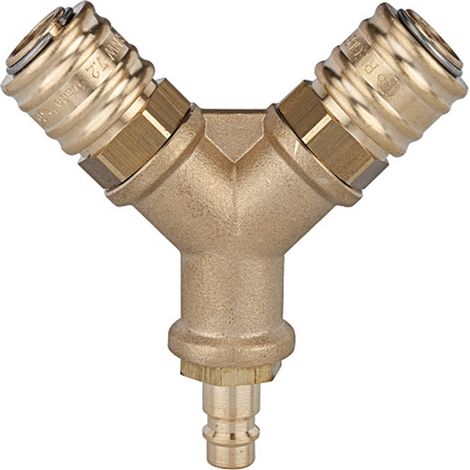 Riegler Verteiler, 2 Schnellverschlusskuppl. NW7,2, Nippel NW7,2-7,8 G1/2 (1/3)