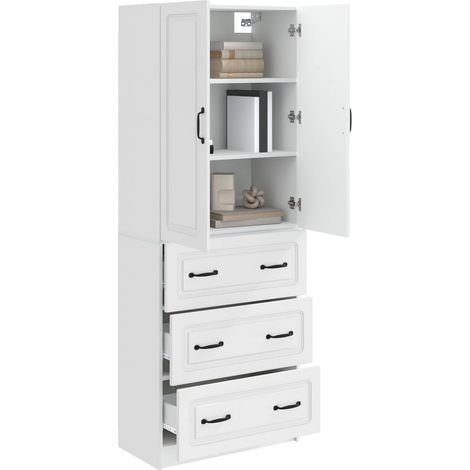 Set di armadi 2 pz Bianco Lucido 66 x 34,5 x 87 cm DAS687110 (1/5)