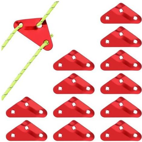 Tendeur de Corde, 12 pièces Tendeur de Corde Camping en Alliage d'Aluminium, Guyline Tendeurs Ajusteur de Corde, Tendeur de Tente, Corde Boucle Ajusteur pour Tente Bâche Randonnée (1/5)