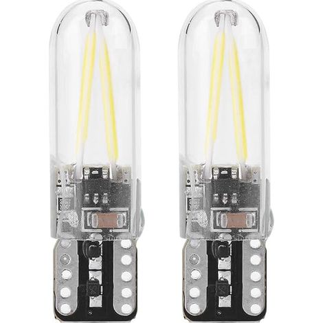 LED Bulbs, 2 x 8-28 V T10 Glass COB LED Filament Car Interior Reading DRL Flashing LED Bulb (White) (1/5)