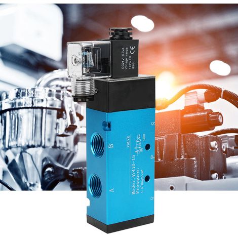Électrovanne pneumatique 4V410-15 à 2 positions et 5 voies, 50 mm, 0,180,8 MPa, IP65 (24 V CC) (1/5)
