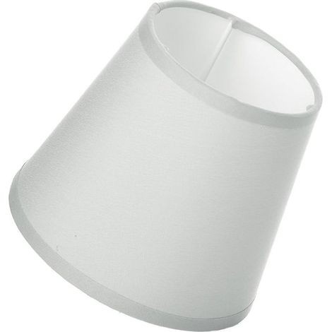 Abat-jour gris clair en polyester et métal – Hauteur 11.5 cm – Diamètre 13 cm – Bague d'adaptation E14/E27 pour installation facile – Unimasa (1/3)