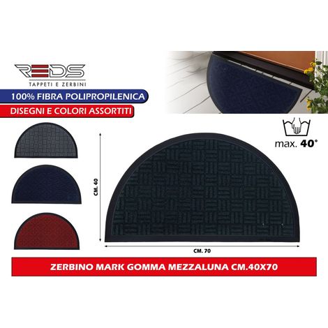 1 Pezzo Tappeto Zerbino Mark Moquette Mezzaluna 70 x 40 cm 5 Colori