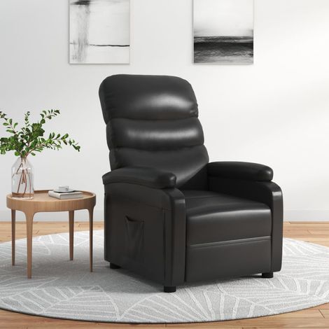 Fauteuil inclinable-Chaise de relaxation-Fauteuil Relax Noir Similicuir 623612 (1/5)