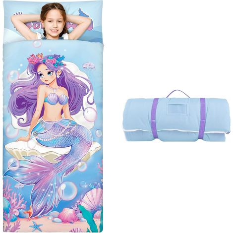 Sac de Couchage Enfant, Tapis de Sieste Pliable 170×75cm,Parent (1/5)