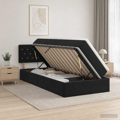 Cama con almacenamiento Negro 90 x 200 cm Terciopelo (1/5)