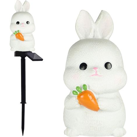 Luminaire Solaire - Lapin - 41 Cm - Ip65 - 6 À 8 H D Autonomie - Pour Jardin Cour Arrière Terrasse - 1 Pièce (1/4)