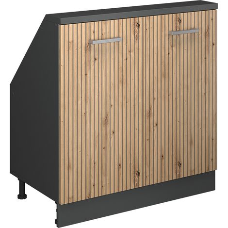 Dachschrägenschrank Rion, Artisan Eiche/Anthrazit, mit 2 Türen, Vicco