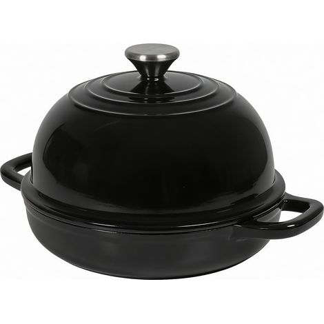 Toque Cast Iron Enamelled Dutch Oven Bread Baking Pot Casserole Dish Round 24cm