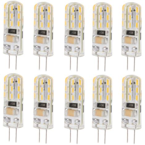 10 pièces G4 LED ampoule Double pieds Base 1.5W AC110V 110LM Silicone ampoule pour éclairage paysager cour lumière blanche 6000K (1/4)