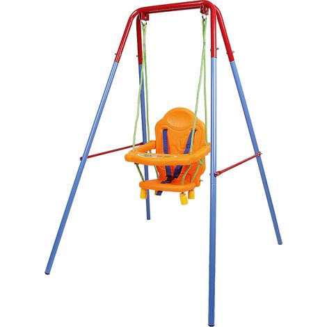 Columpio para bebé columpio para bebé con asiento 3 en 1 - con respaldo apoyabrazos y cinturón de seguridad - (1-3 años) (1/5)