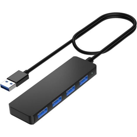 Hub USB - 4 Ports USB-A 3.0 - Transfert 5 Gbps - Compact 99x29x10 mm - 47 g (1/5)