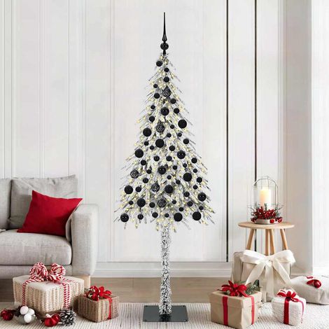 Weihnachtsbaum mit 300 LEDs Weiß 180 cm PE und Stahl (1/5)