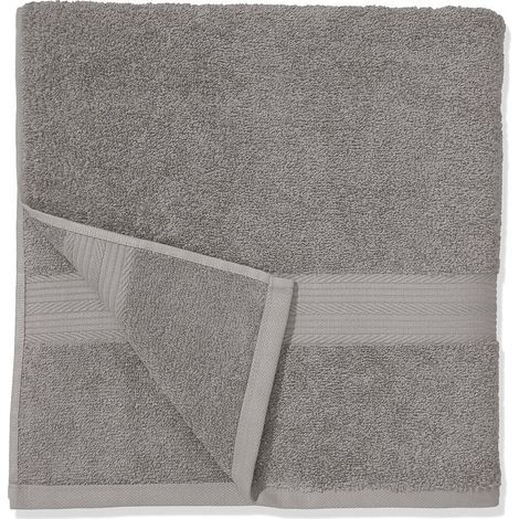 Lot de 2 draps de douche 100 % coton pour salle de bain, résistants à la décoloration, doux et absorbants, 2 Serviette de bain, 70 x 140 cm, gris (1/5)