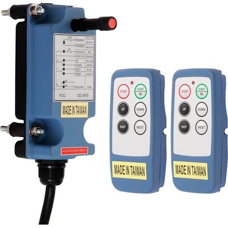 Mini Télécommande sans fil pour pont roulant grue pour industriel 4 canaux boutons 12V 24V électrique Treuil Remorque à benne basculante radio 2 émetteurs et récepteur Saga-L6 (1/5)