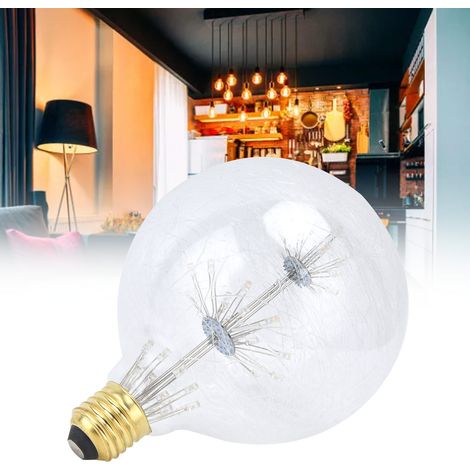 Ampoule vintage en verre LED 3W G125 E27 Globe rond 85-265V Lumière chaude Décoration festive (1/5)