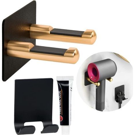 Support de sèche - cheveux Dyson, support mural universel, support mural de toilettes en acier inoxydable Dyson, sèche - cheveux supersonique avec ruban adhésif (1/5)